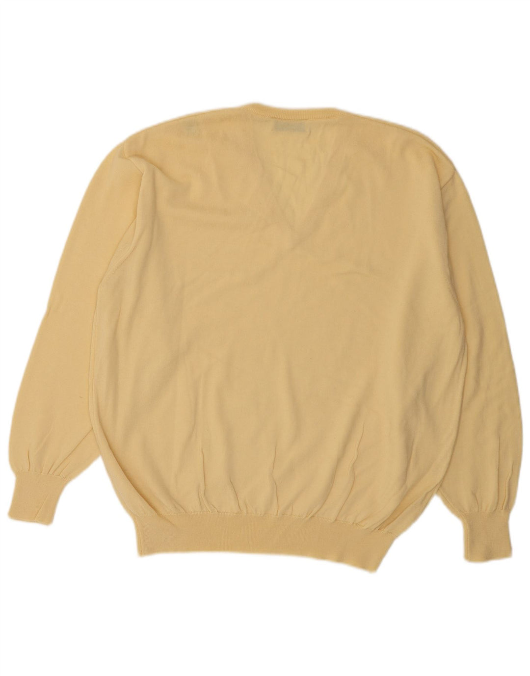 Suéter masculino Supermaglia com decote em V de lã amarela média