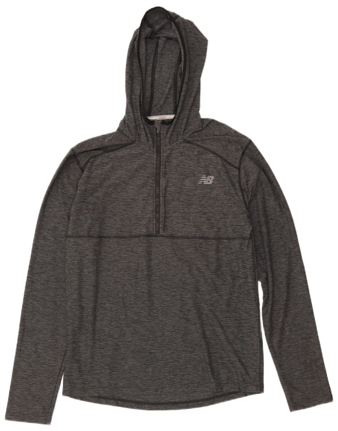 NEW BALANCE Pulôver masculino com capuz, moletom pequeno cinza manchado