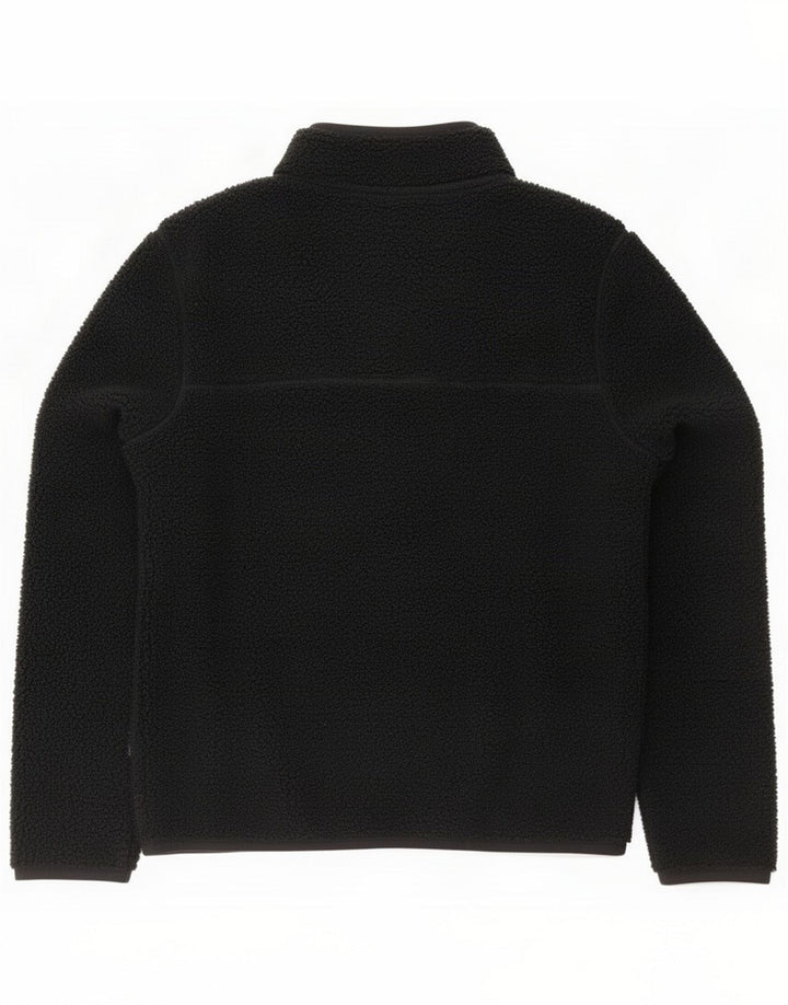 Fat Face Mens Button Neck Fleece Jumper Grande Poliéster Preto
