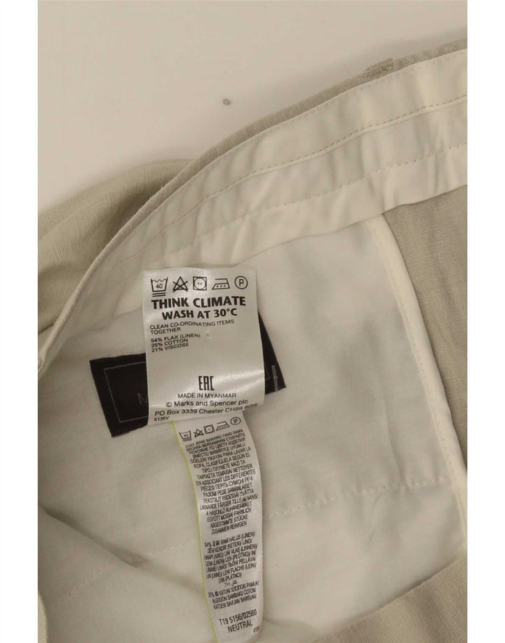 Calça Chino Masculina Marks & Spencer Regular Fit W36 L33 Linho Bege
