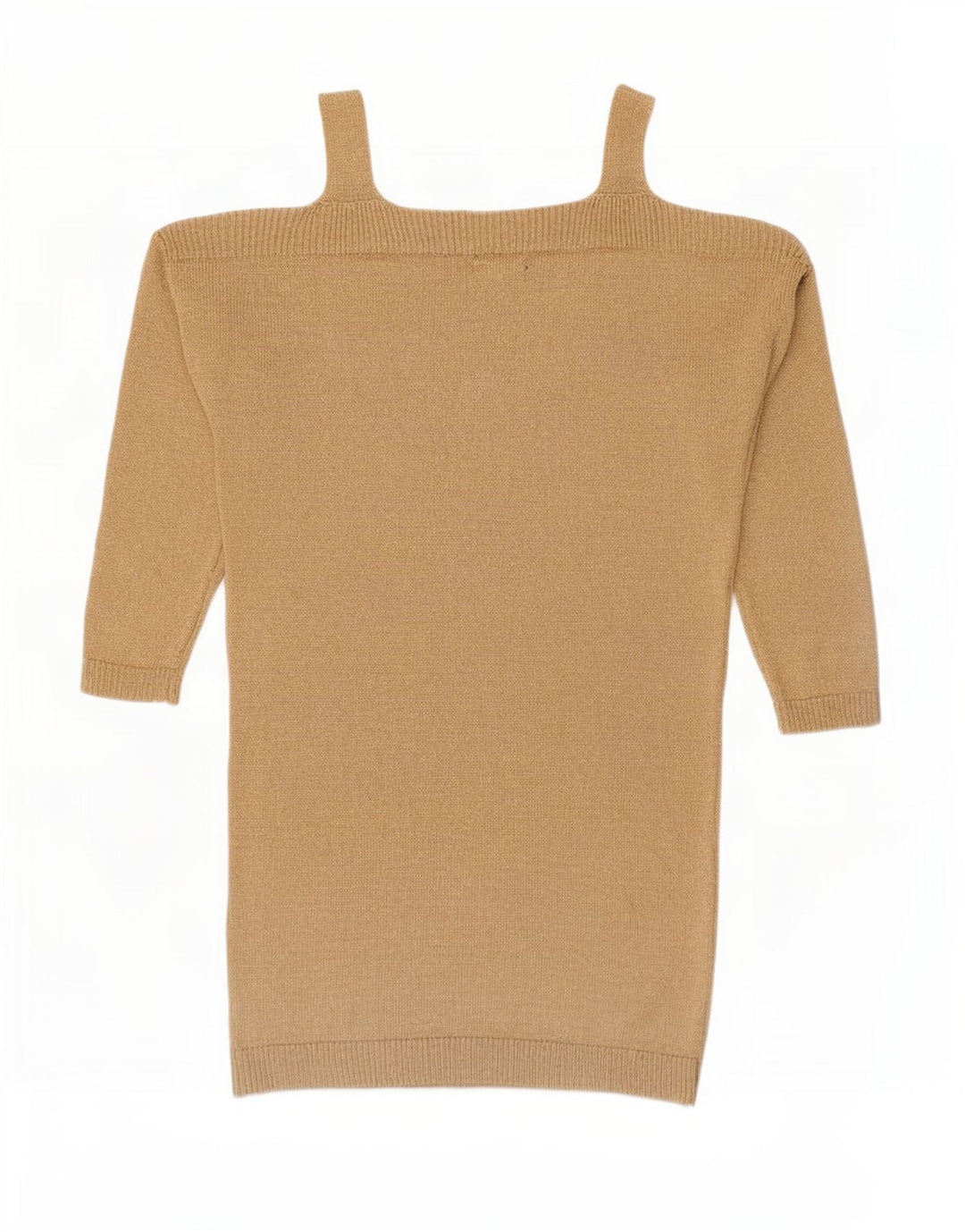 Vestido jumper feminino Massimo Dutti com ombro de fora Reino Unido 10 pequeno bege