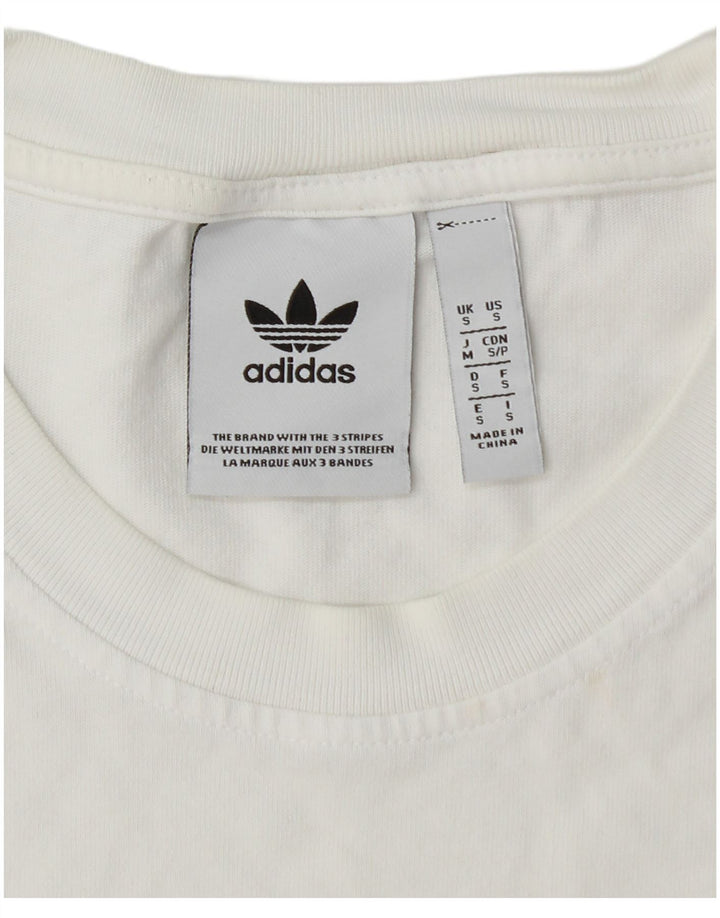 ADIDAS Mens Graphic T-Shirt Top Pequeno Branco
