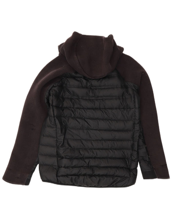 Jaqueta acolchoada com capuz Nike Boys 13-14 anos XL preto colorblock poliéster