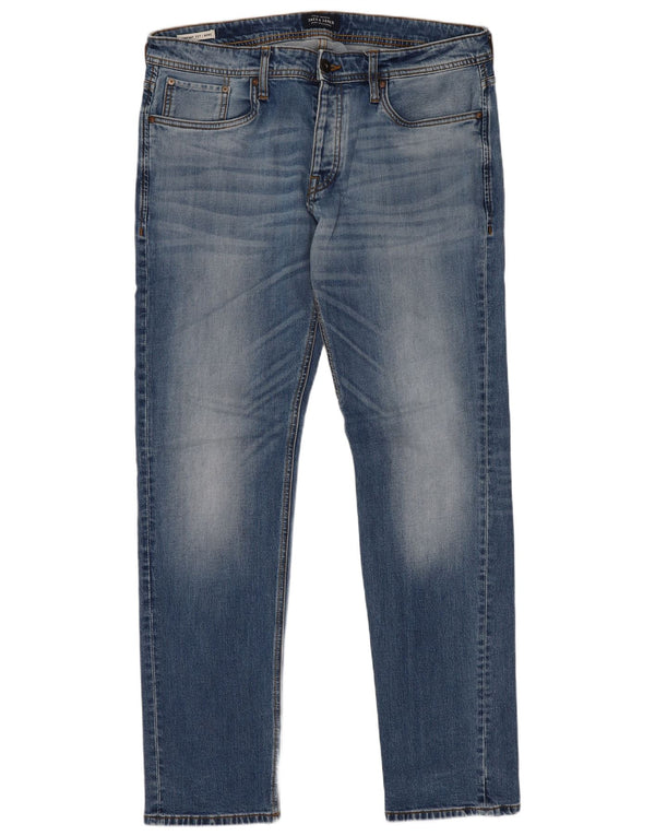 Jack & Jones Masculino Mike Comfort Fit Jeans Slim W36 L34 Azul Algodão