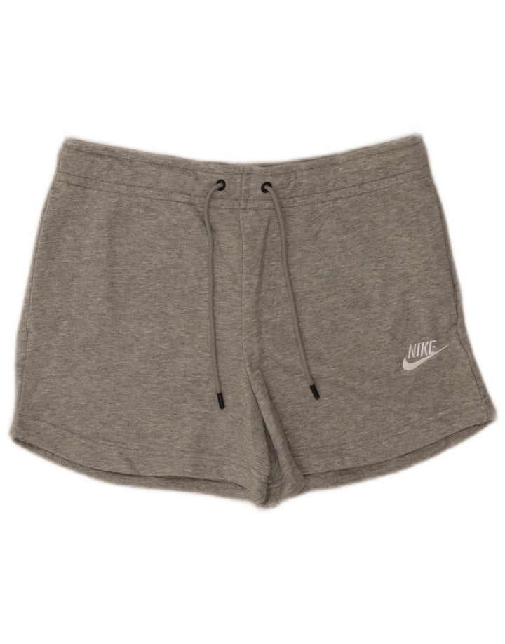 Shorts esportivos femininos Nike UK 10 pequeno algodão cinza