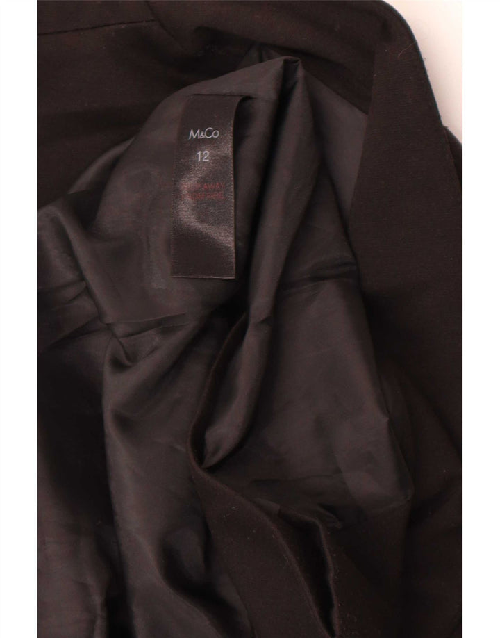 Jaqueta blazer aberta feminina M&Co UK 12 poliéster preto médio