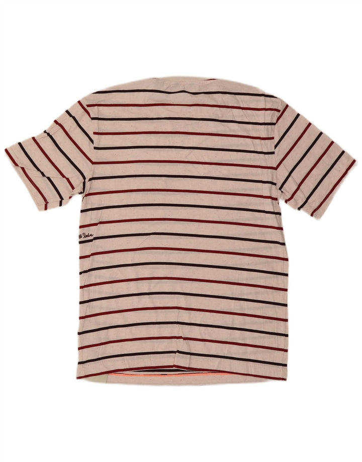 Camiseta masculina Scotch & Soda Top médio de algodão listrado branco