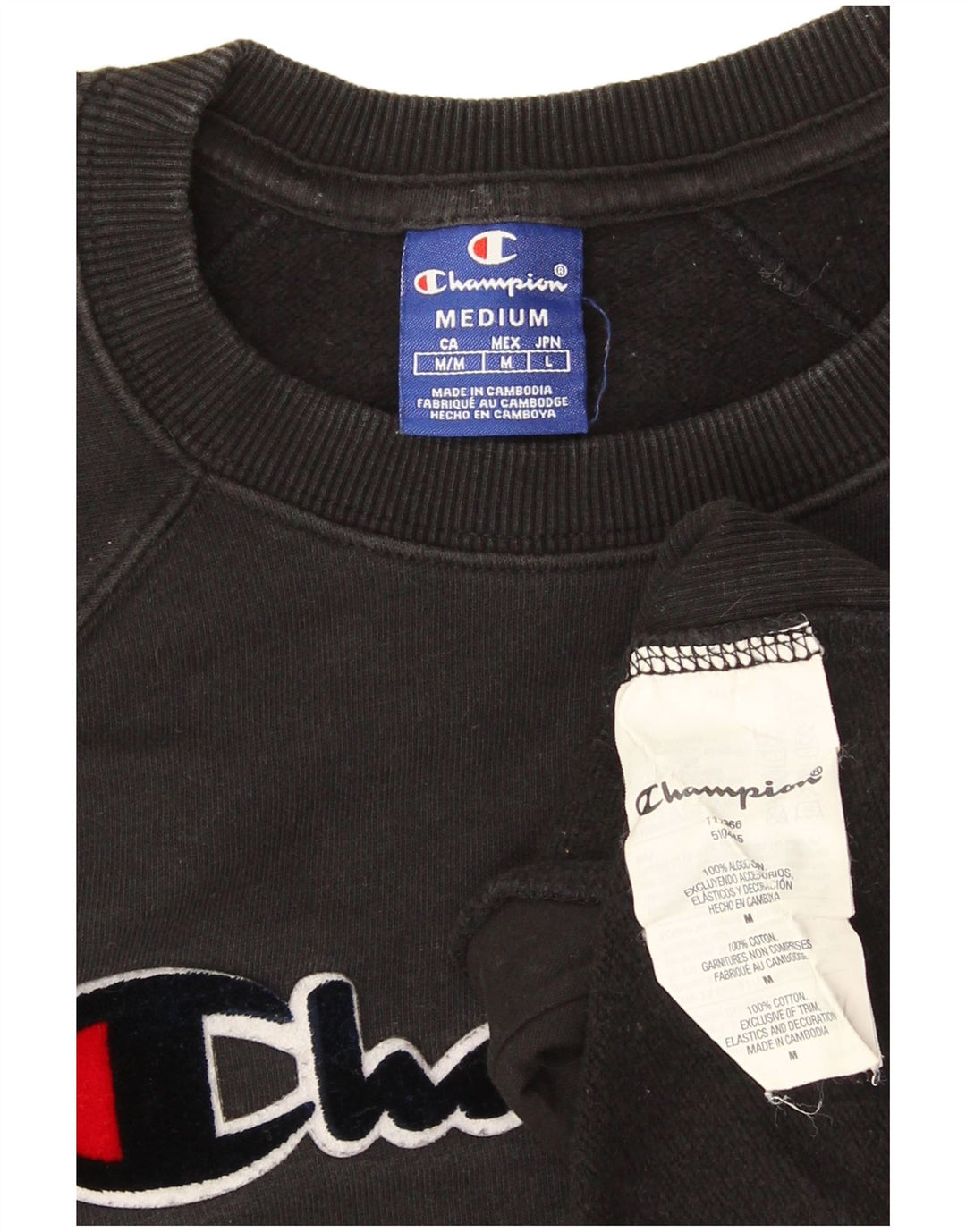 Champion feminino gráfico oversized moletom jumper UK 14 médio preto