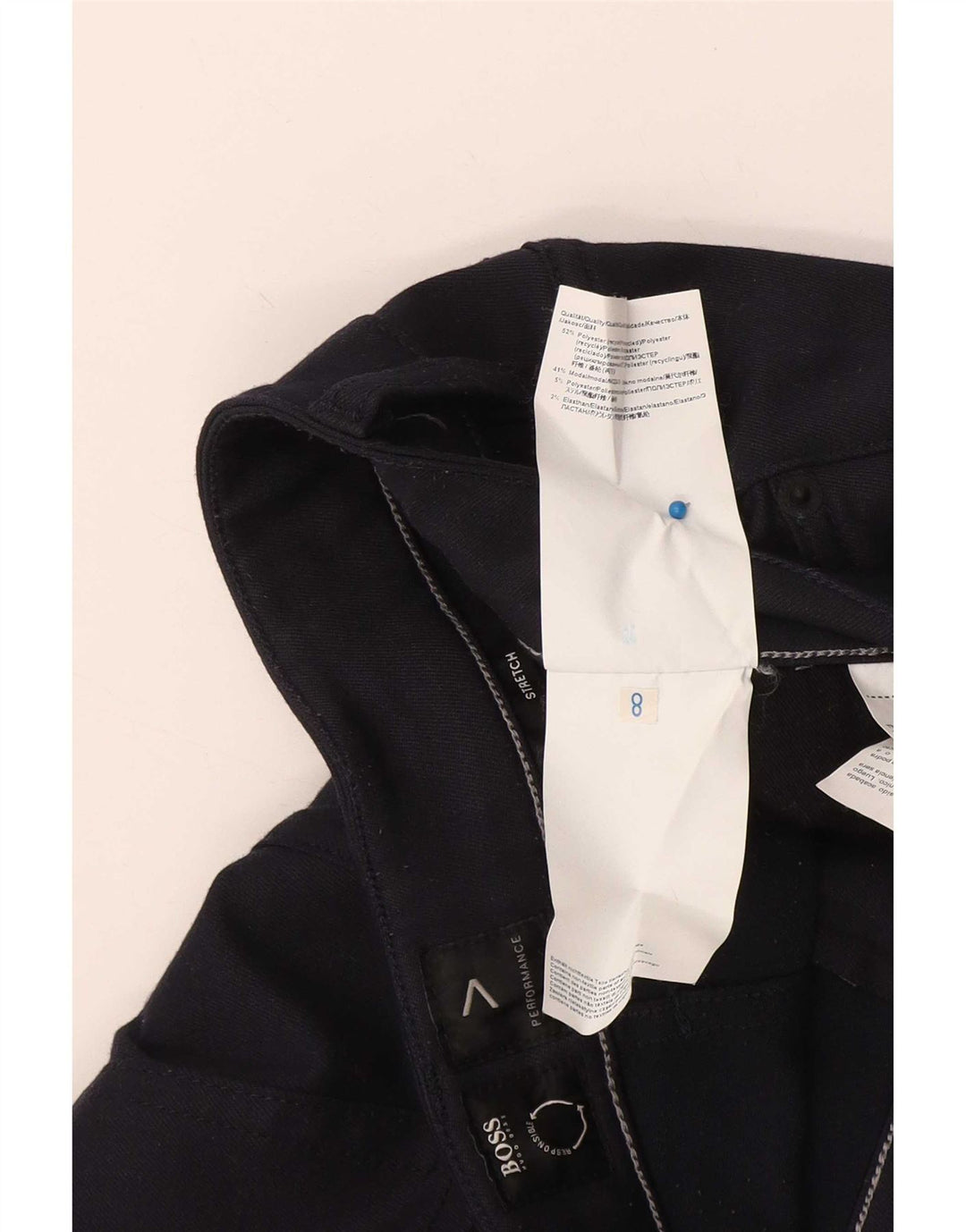 Calça casual slim masculina Hugo Boss W34 L34 poliéster azul marinho