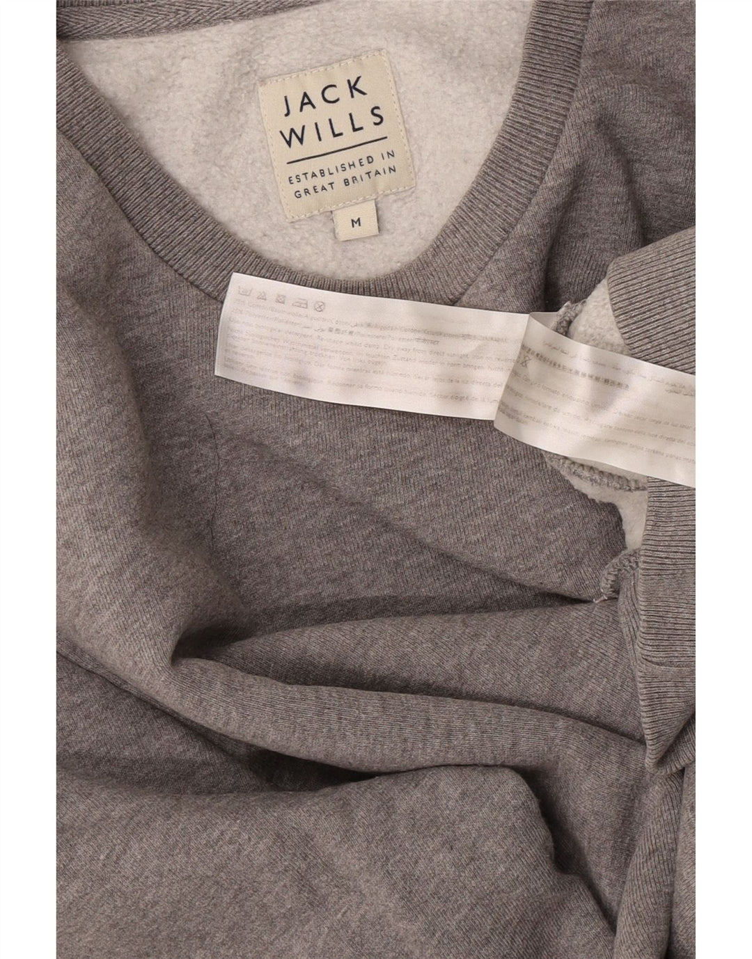 Jack Wills moletom masculino jumper médio cinza algodão manchado