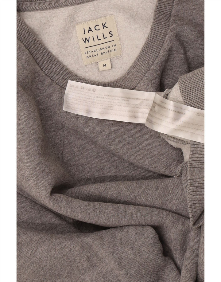 Jack Wills moletom masculino jumper médio cinza algodão manchado