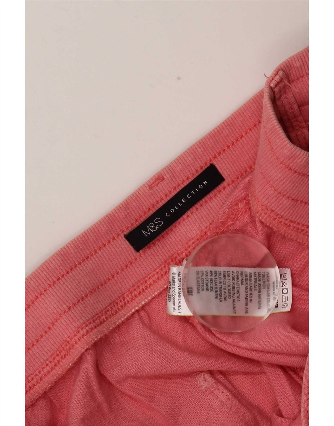 Shorts feminino Marks & Spencer Reino Unido 14 grande W34 linho rosa