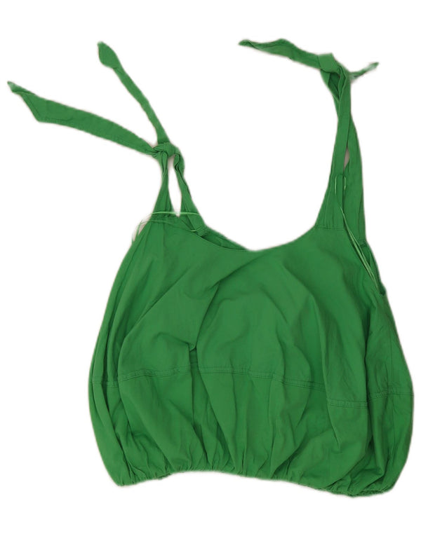 Zara Womens Crop Top UK 8 Pequeno Verde