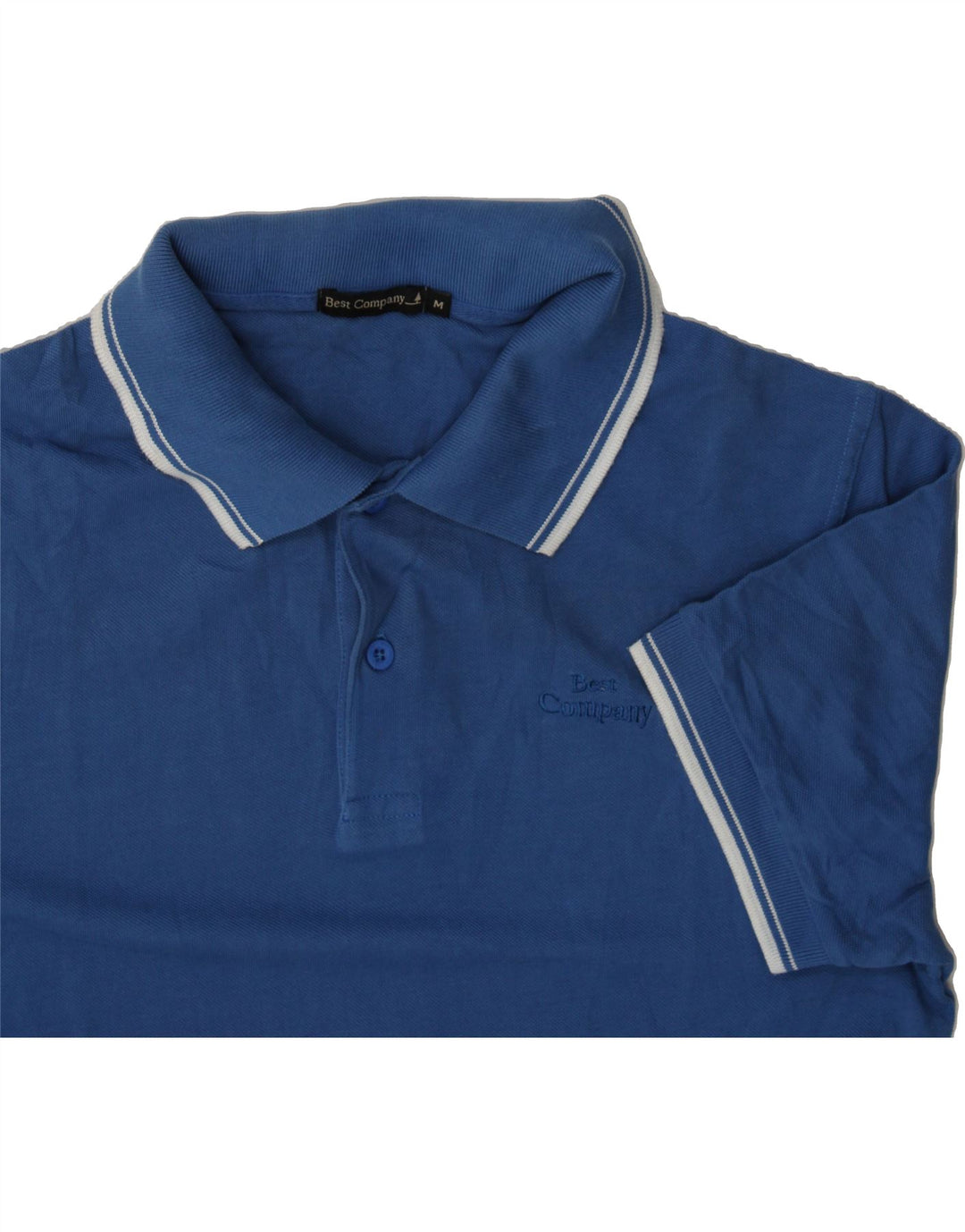 BEST COMPANY Mens Polo Shirt Medium Blue Cotton Vintage Best Company and Second-Hand Best Company from Messina Hembry 