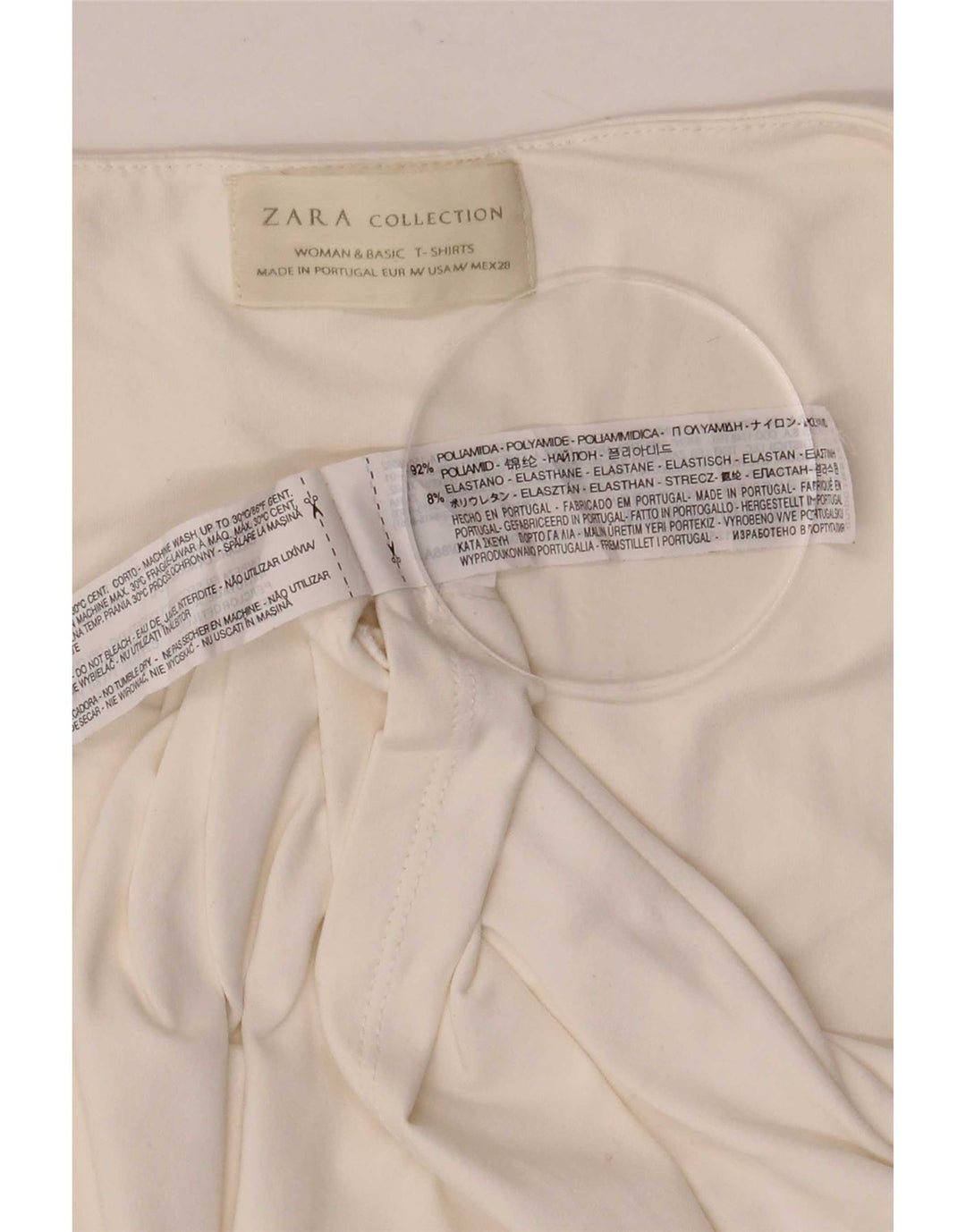 Zara Womens Vest Top UK 12 Médio Branco Poliamida