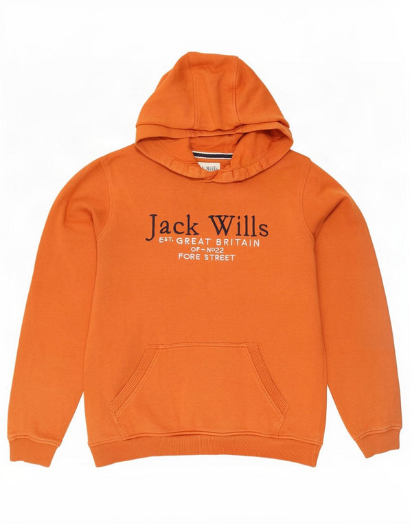 Suéter com capuz gráfico Jack Wills Boys 14-15 anos algodão laranja