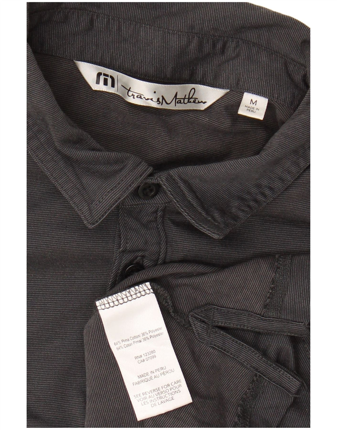 Camisa polo masculina TRAVIS MATHEW de algodão preto médio