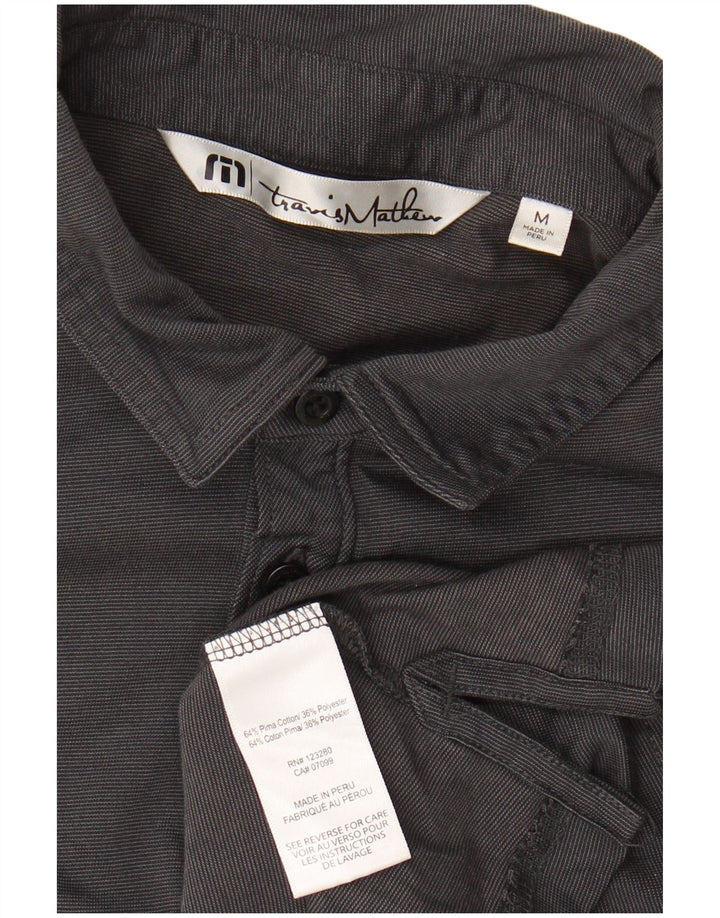 Camisa polo masculina TRAVIS MATHEW de algodão preto médio