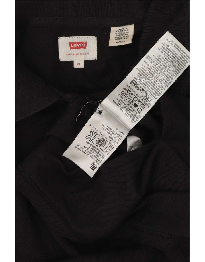 Camisa polo masculina Levi's XL preta de algodão