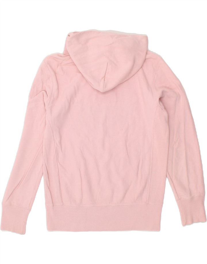 CHAMPION Womens Graphic Hoodie Jumper UK 14 Medium Pink Cotton Vintage Champion and Second-Hand Champion from Messina Hembry 