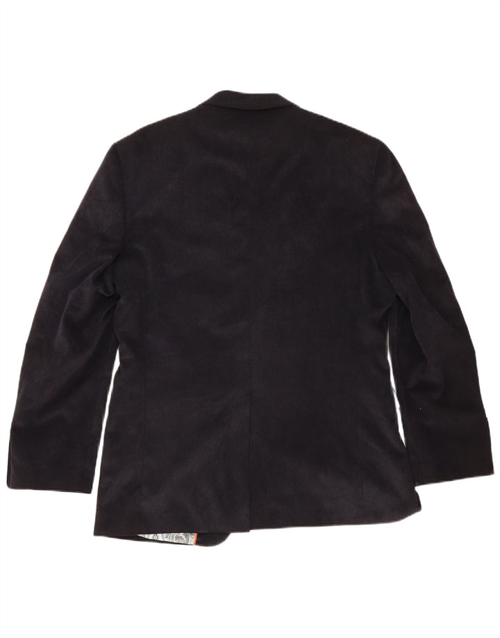 OAKMAN Mens 2 Button Corduroy Blazer Jacket UK 40 Large Navy Blue