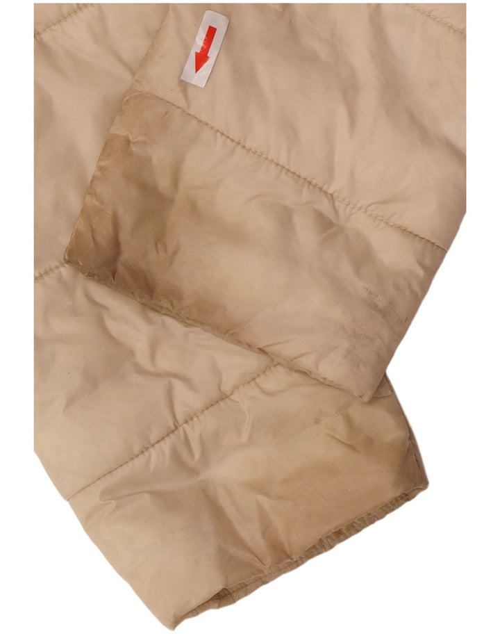 Casaco acolchoado com capuz feminino Barbour UK 10 pequeno bege poliamida