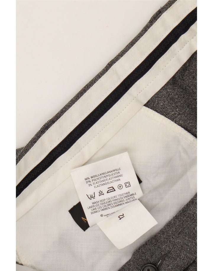 Calça masculina Marks & Spencer St. Michael Straight Suit W40 L29 Lã Cinza