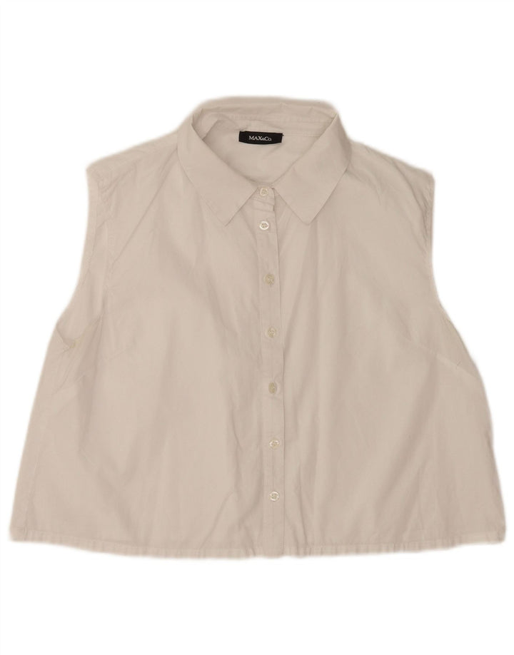 Blusa feminina sem mangas com corte Max & Co. Reino Unido 12 médio branco