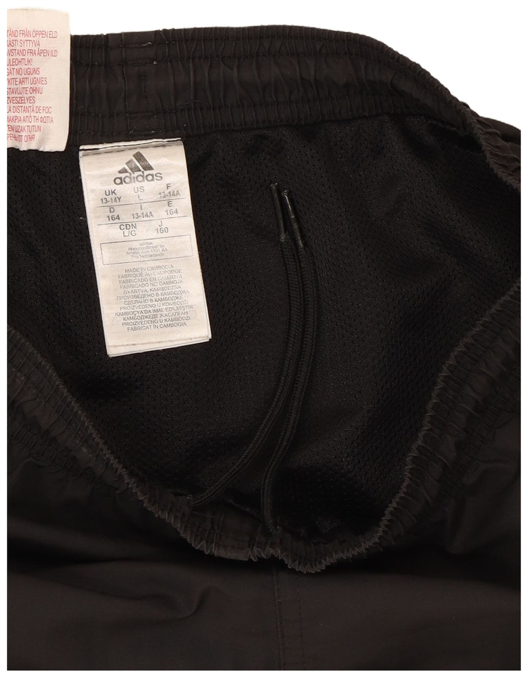 Shorts esportivos Adidas meninos 13-14 anos preto poliéster
