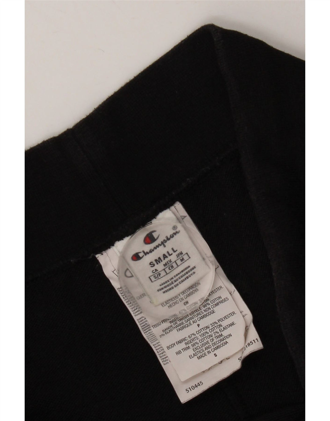 Shorts esportivos gráficos masculinos Champion pequeno algodão preto