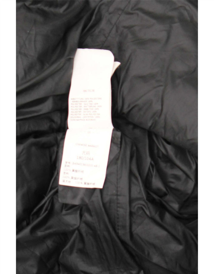 Casaco acolchoado com peito duplo Intrend feminino UK 16 grande poliéster preto