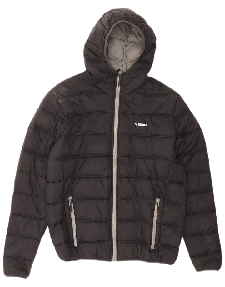 Jaqueta masculina acolchoada com capuz Brugi IT 52 XL poliamida preta