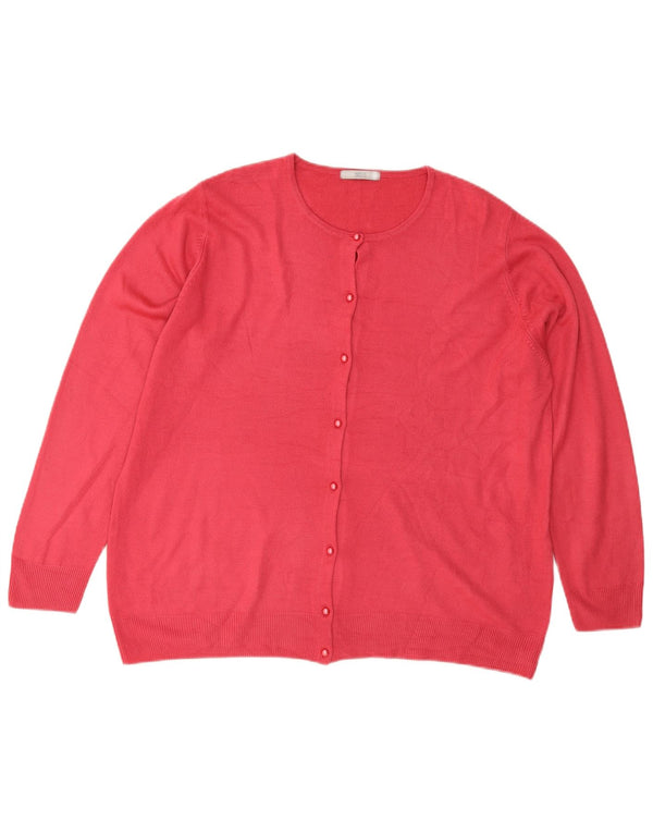 Suéter cardigã feminino Marks & Spencer UK 22 3XL rosa acrílico