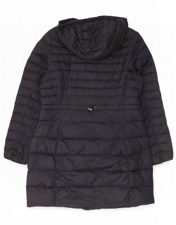 Casaco acolchoado com capuz feminino Marks & Spencer UK 14 grande azul marinho poliamida