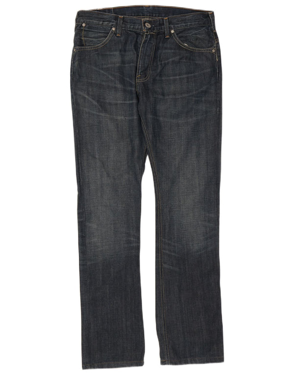 Jeans retos masculinos Levi's W33 L34 algodão azul marinho