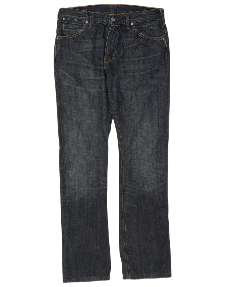 Jeans retos masculinos Levi's W33 L34 algodão azul marinho