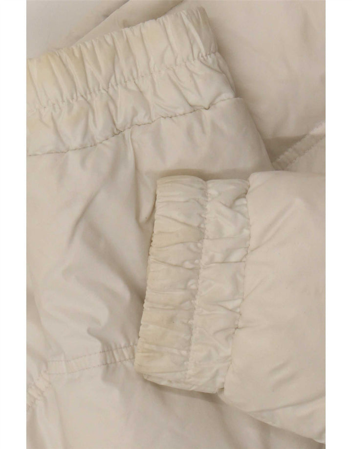 Jaqueta acolchoada gráfica Moncler para meninas 9-10 anos branco Colourblock poliamida