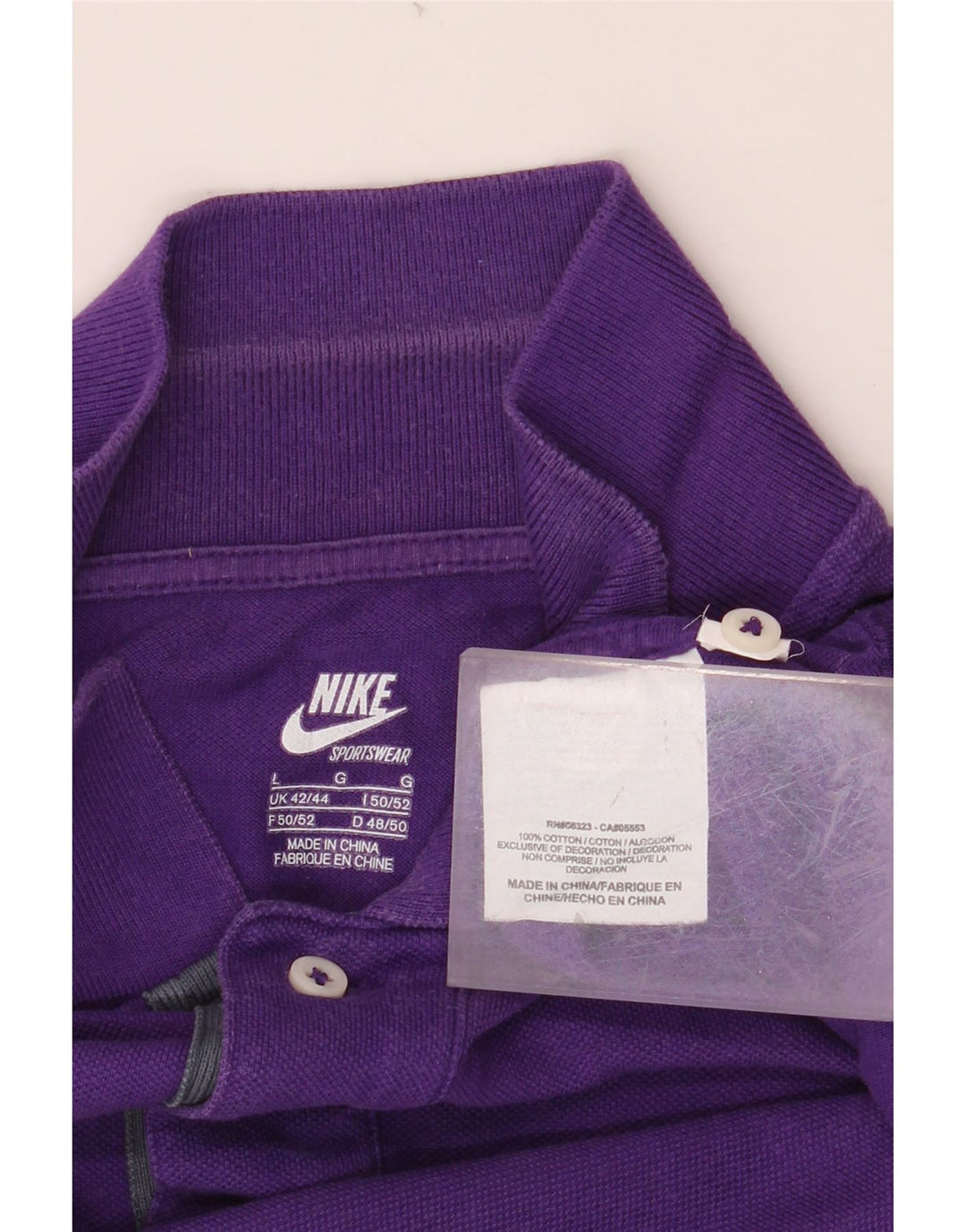Camisa polo masculina NIKE Reino Unido 42/44 grande roxo algodão