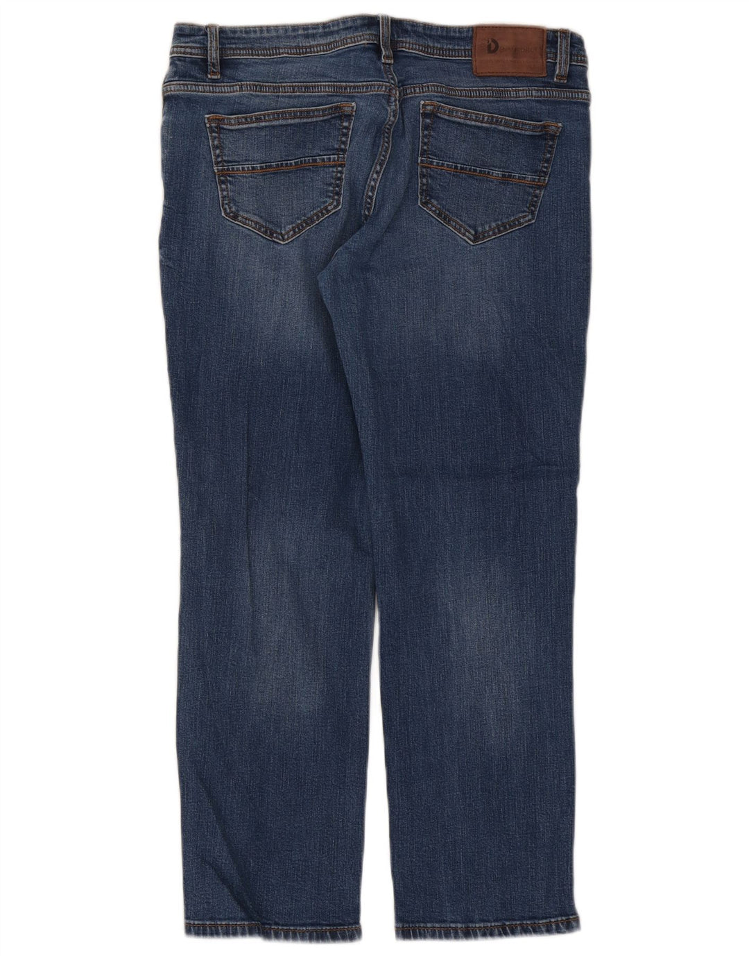 Calça jeans reta masculina de ajuste regular da Dack IT 50 grande W34 L28 algodão azul