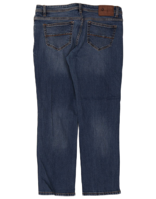 Calça jeans reta masculina de ajuste regular da Dack IT 50 grande W34 L28 algodão azul