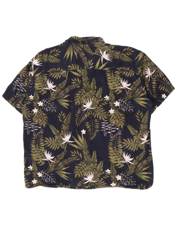 Camisa masculina de manga curta Jack & Jones 2XL algodão floral azul marinho