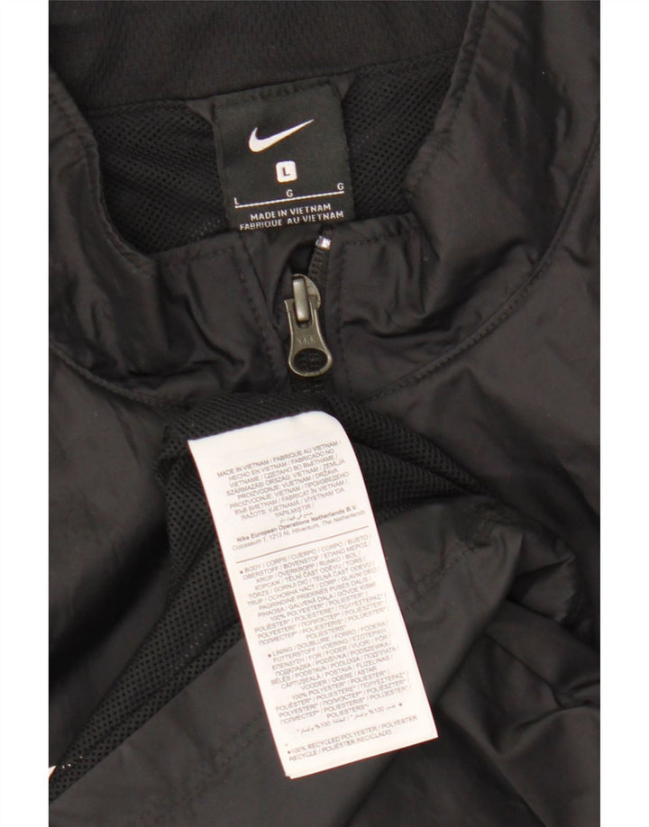 Jaqueta de chuva masculina Nike UK 40 grande poliéster preto