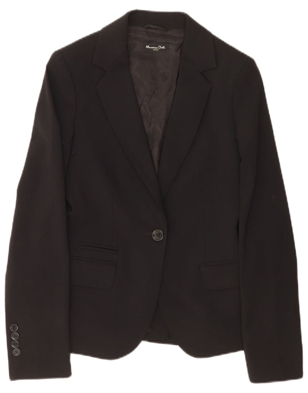 Jaqueta blazer feminina Massimo Dutti com 1 botão UE 38 pequena lã preta