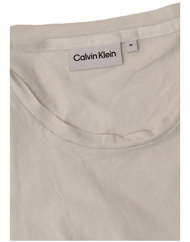 Calvin Klein Camiseta Masculina Top Médio Branco
