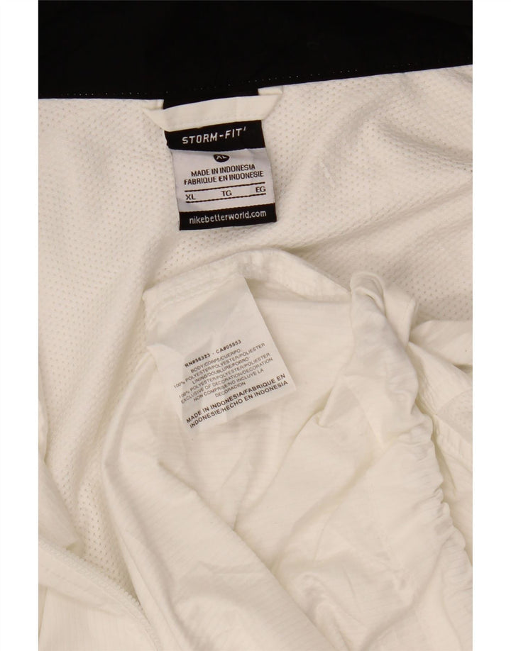 Jaqueta corta-vento Nike masculina Storm-Fit pulôver UK 42 XL branco colorblock