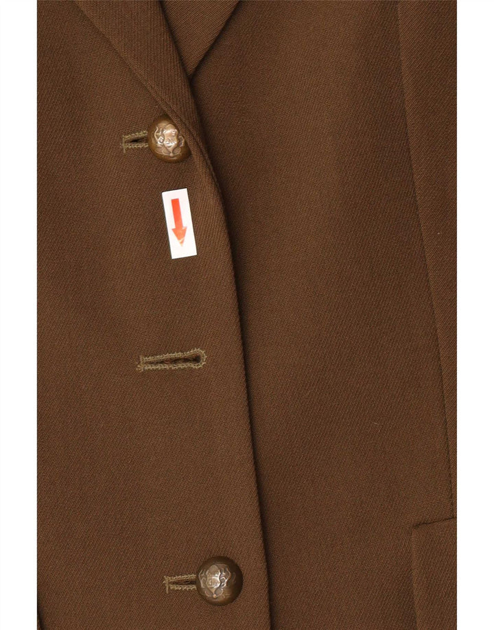Jaqueta blazer feminina de 2 botões Choise by Danwear Reino Unido 10 pequena cáqui poliéster