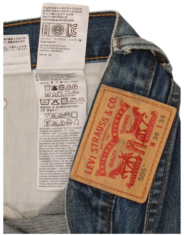 Levi's Masculino 505 Straight Jeans W36 L34 Azul Algodão