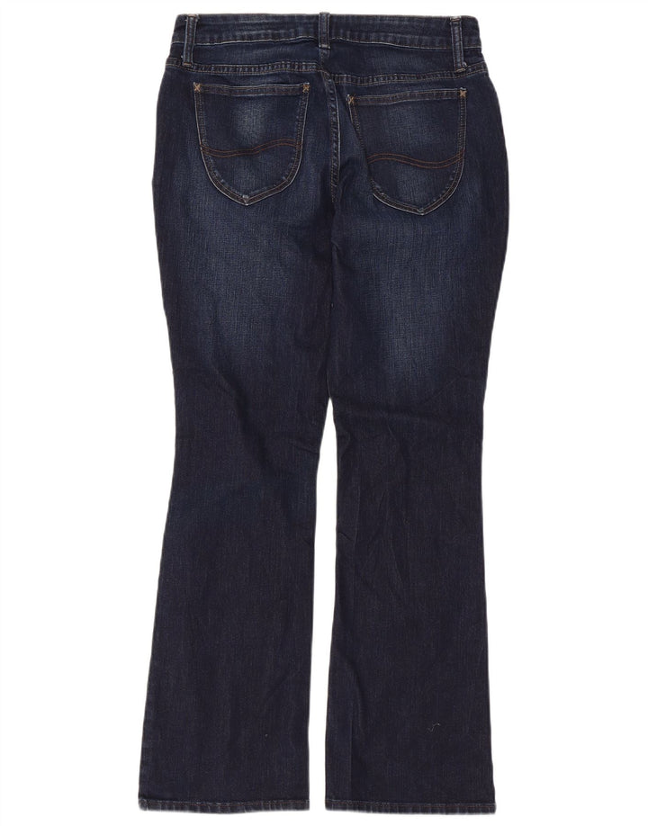 Lee Womens Mid Rise Bootcut Jeans EUA 8 Médio W30 L27 Azul Marinho Algodão
