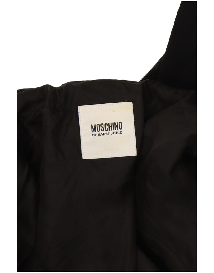 Moschino Jaqueta Blazer Feminina Barato e Chique Reino Unido 12 Médio Preto Rayon