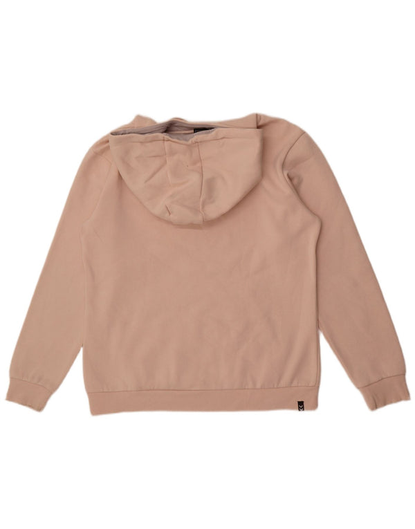 Hummel moletom com capuz gráfico feminino UK 16 grande algodão rosa